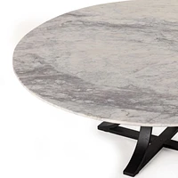 Damen Marble Coffee Table with Black Base