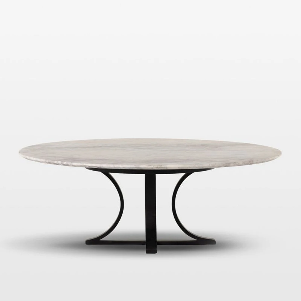 Damen Marble Coffee Table with Black Base