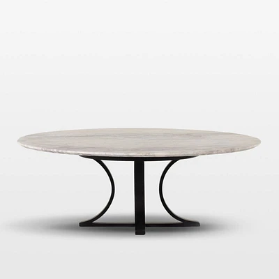 Damen Marble Coffee Table with Black Base