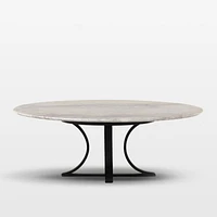 Damen Marble Coffee Table with Black Base