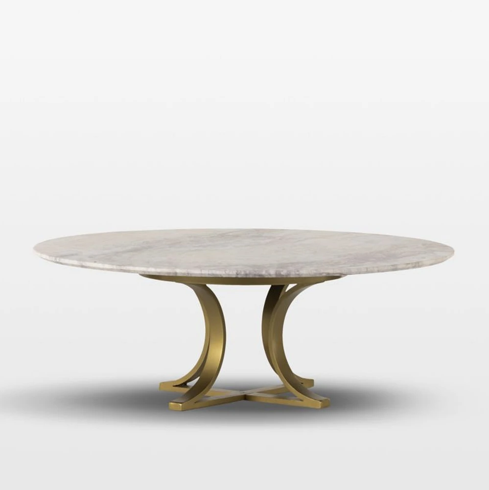 Damen Marble Coffee Table with Brass Base