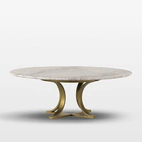 Damen Marble Coffee Table with Brass Base