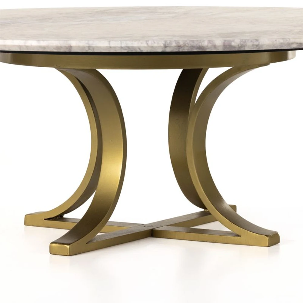 Damen Marble Coffee Table with Brass Base
