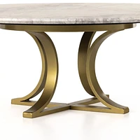 Damen Marble Coffee Table with Brass Base