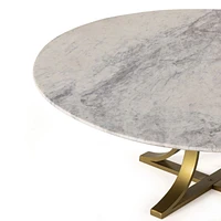 Damen Marble Coffee Table with Brass Base