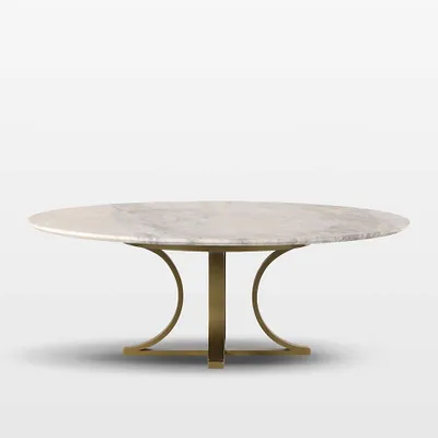 Damen Marble Coffee Table with Brass Base