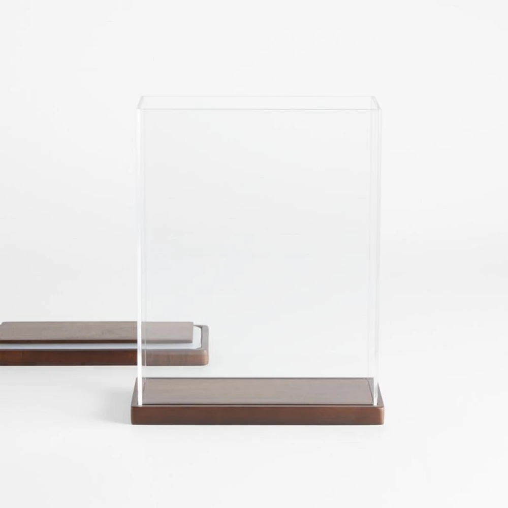 Rectangular Acrylic Food Storage with Wood Lid