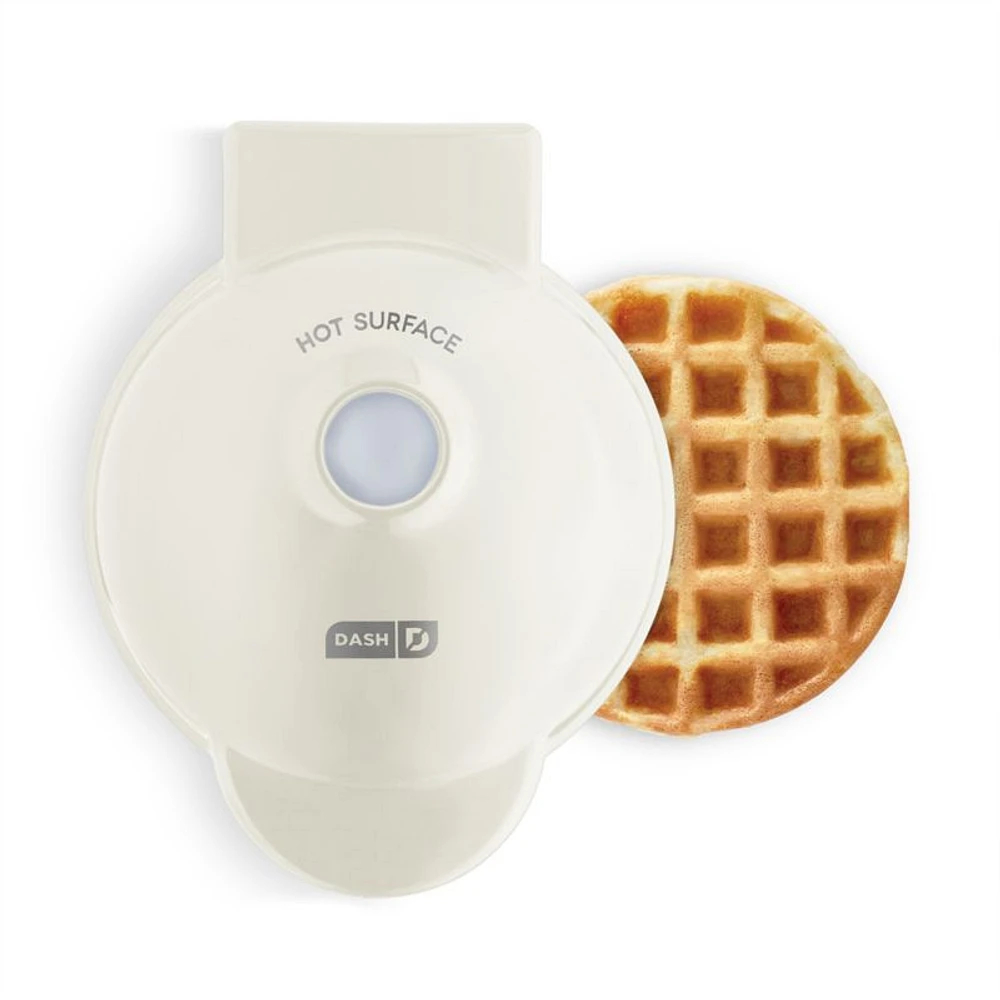 Dash ® Cream Mini Waffle Maker with Ceramic Nonstick Plates