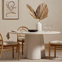 Davenport 60" Round White Dining Table