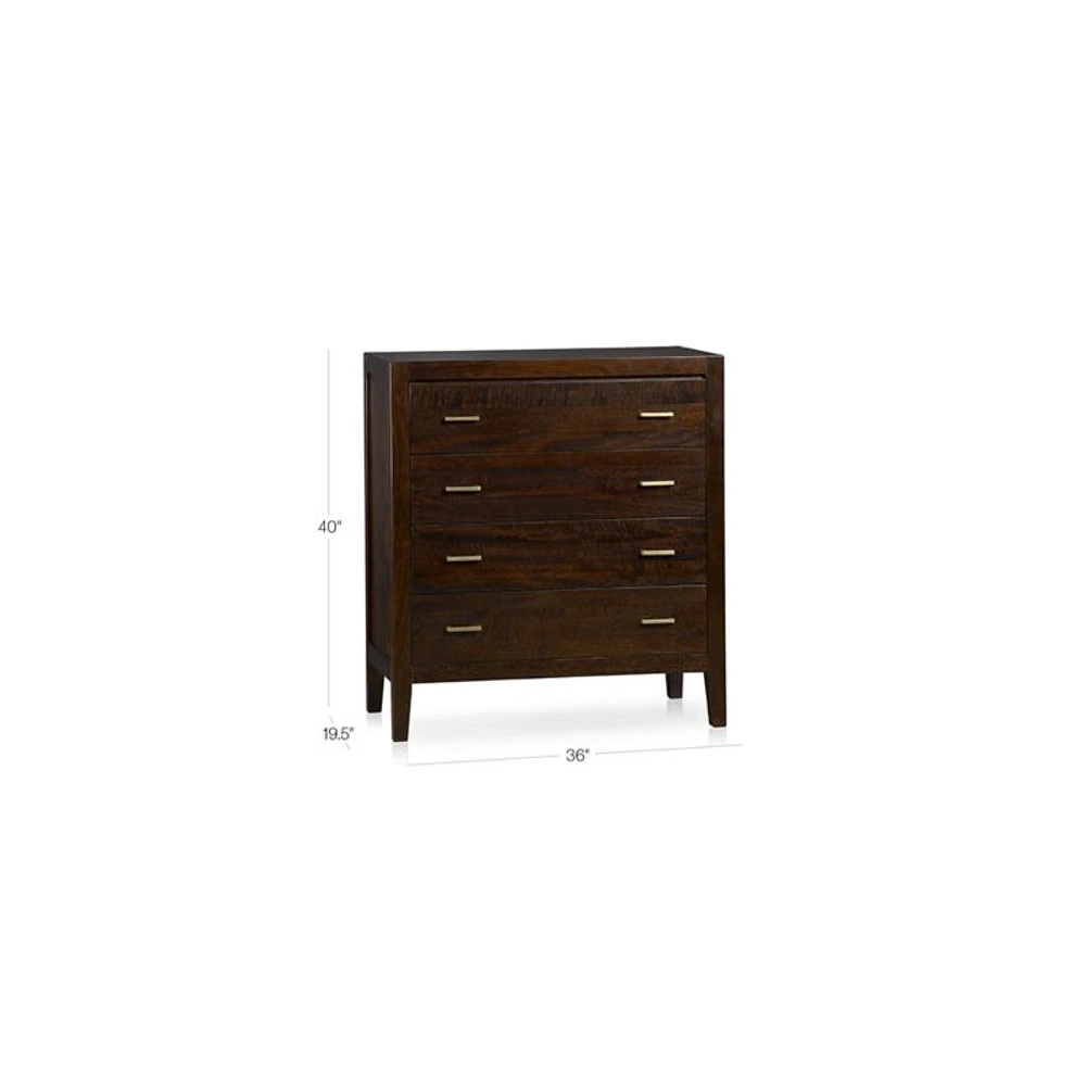 Dawson Dark Brown Wood 4-Drawer Chest