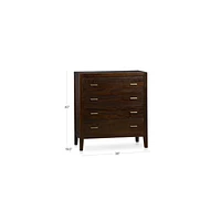 Dawson Dark Brown Wood 4-Drawer Chest