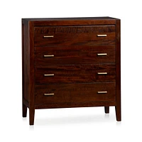 Dawson Dark Brown Wood 4-Drawer Chest