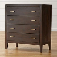 Dawson Dark Brown Wood 4-Drawer Chest