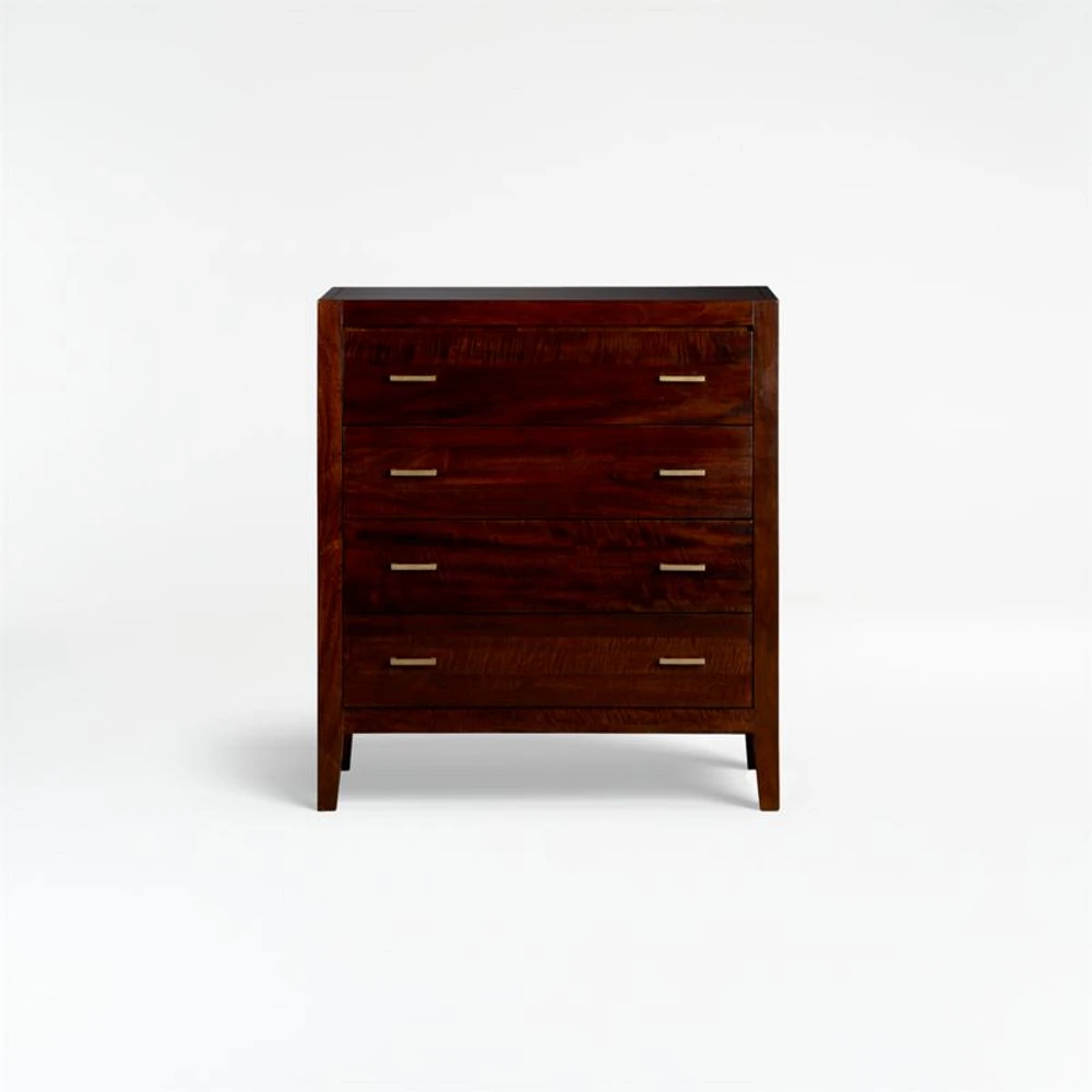 Dawson Dark Brown Wood 4-Drawer Chest