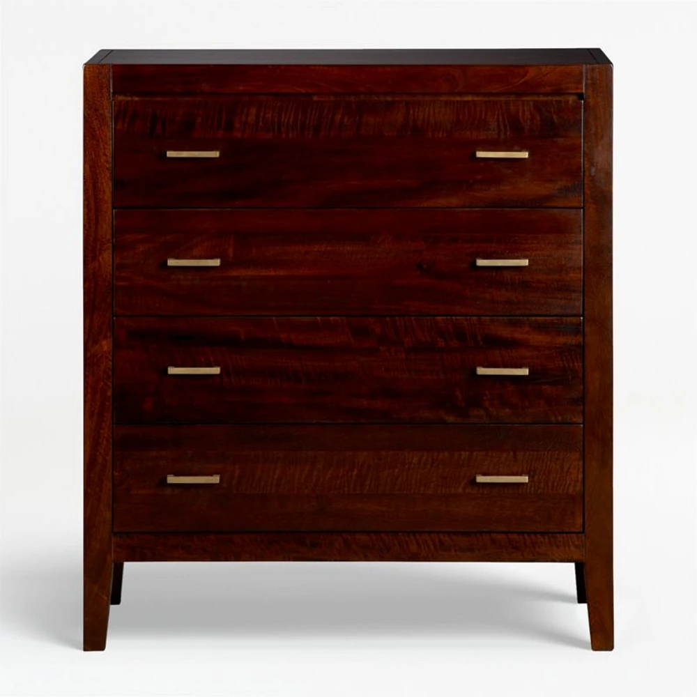 Dawson Dark Brown Wood 4-Drawer Chest
