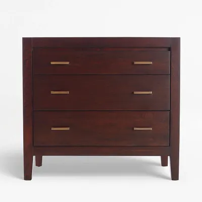 Dawson Dark Brown Wood 3-Drawer Chest