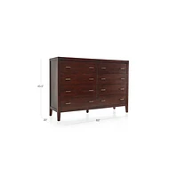 Dawson Dark Brown Wood 8-Drawer Dresser