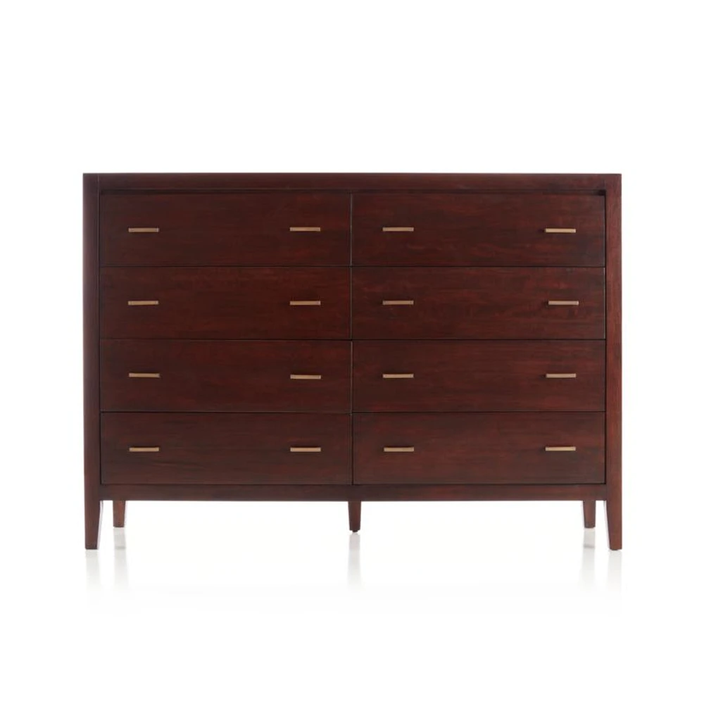 Dawson Dark Brown Wood 8-Drawer Dresser