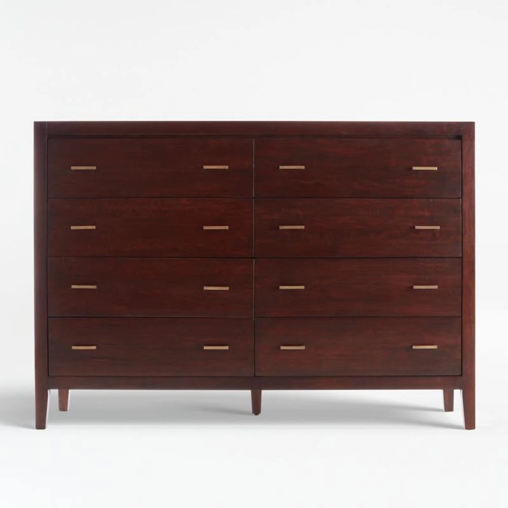 Dawson Dark Brown Wood 8-Drawer Dresser