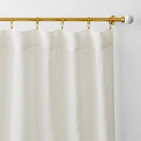 Ivory EUROPEAN FLAX ™-Certified Linen Sheer Stripe Window Curtain Panel 52"x84"