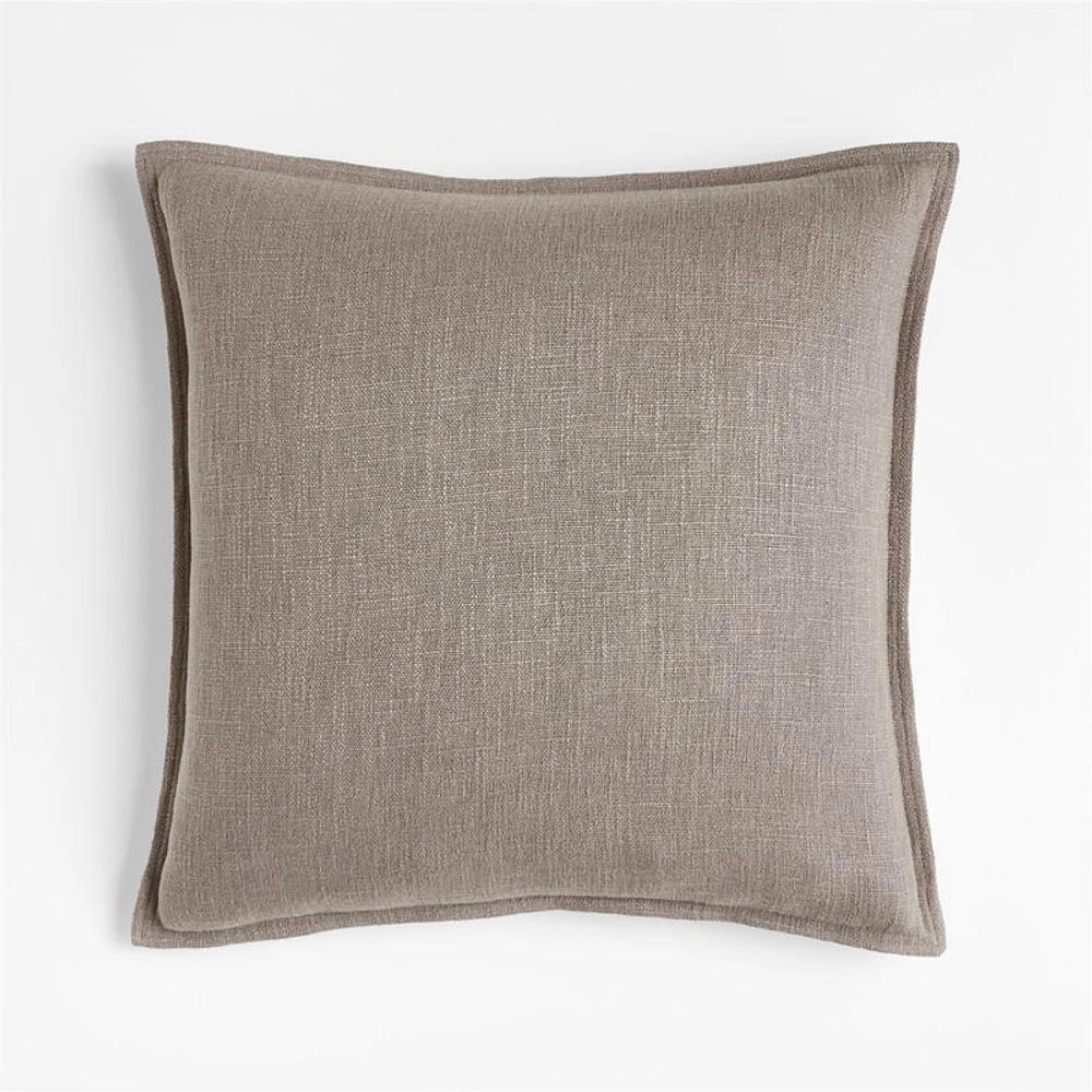 Dark Grey 20"x20" Laundered Linen Throw Pillow Cover