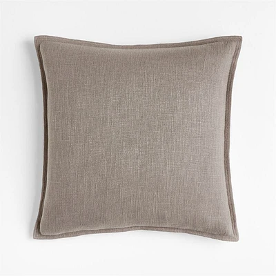 Dark Grey 20"x20" Laundered Linen Throw Pillow Cover
