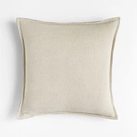 Indigo 20x20 Laundered Linen Throw Pillow with Feather Insert