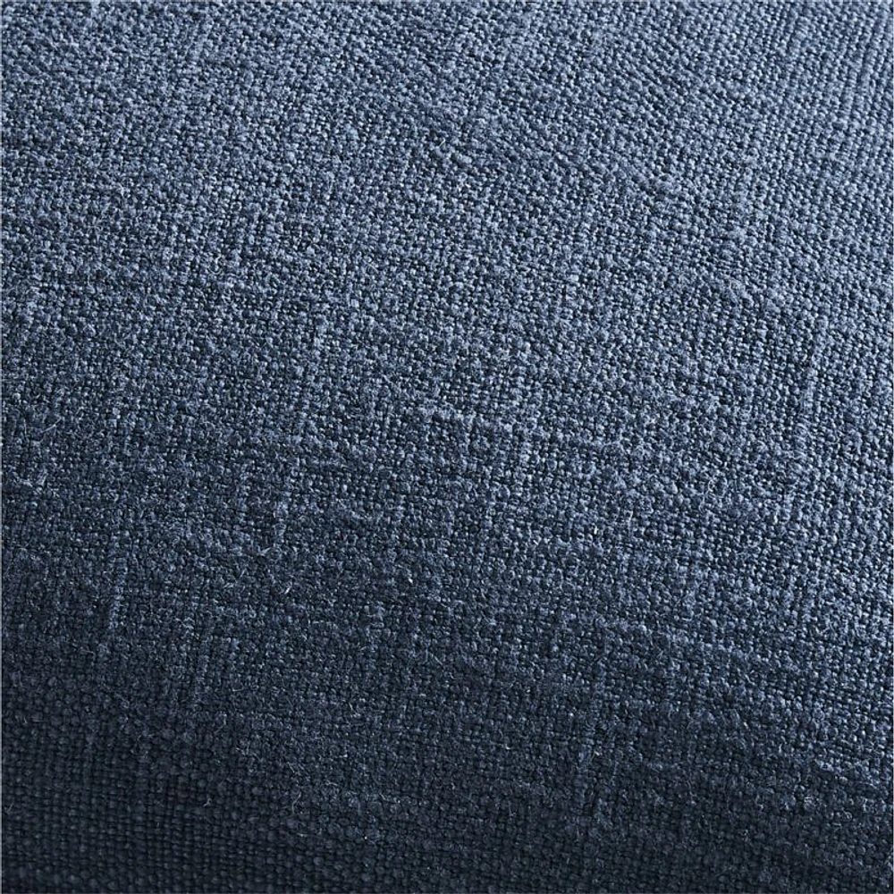 Indigo 20x20 Laundered Linen Throw Pillow with Feather Insert