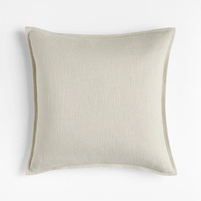Ivory 20x20 Organic Laundered Linen Throw Pillow Cover