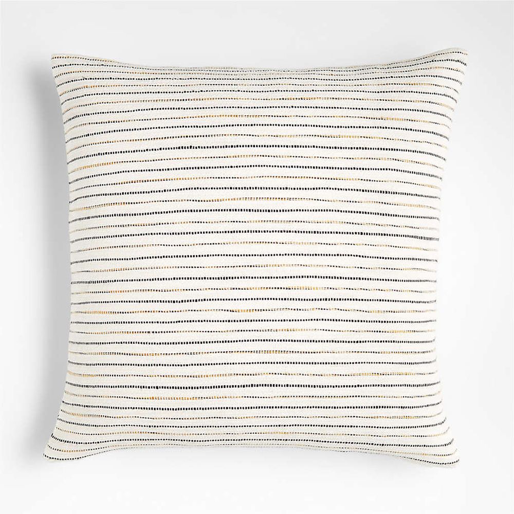 Dellana 23x23 Striped Natural Square Throw Pillow