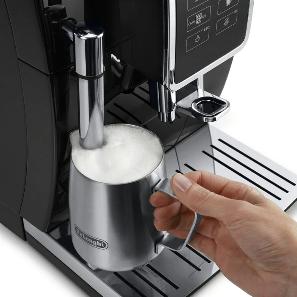 De'Longhi ® Black Dinamica Espresso Machine with Iced Coffee and Manual Milk Frother