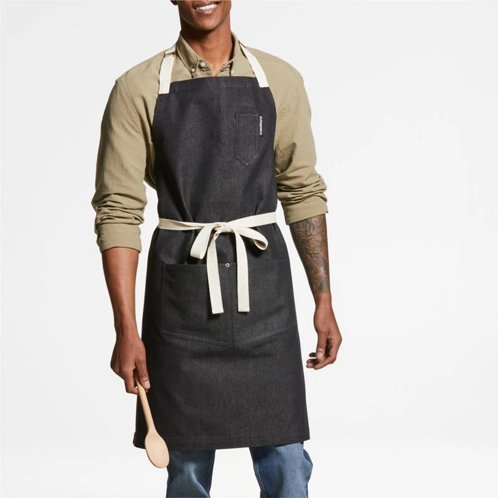 Black Kitchen Apron with Pockets