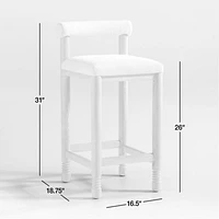 Revival Boucle Oak Counter Stool by Athena Calderone