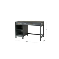 Parke Charcoal Wood 2-Drawer Kids Desk