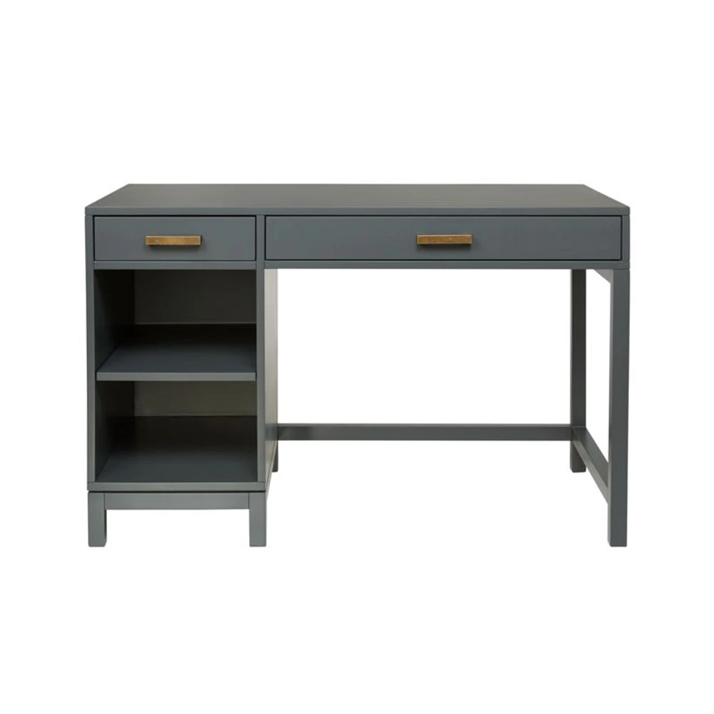 Parke Charcoal Wood 2-Drawer Kids Desk