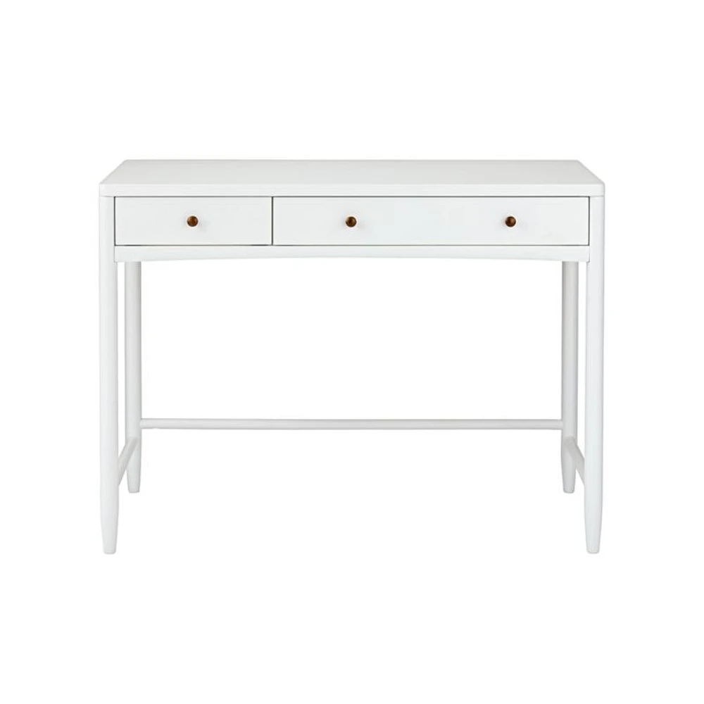Hampshire White Wood 2-Drawer Kids Desk