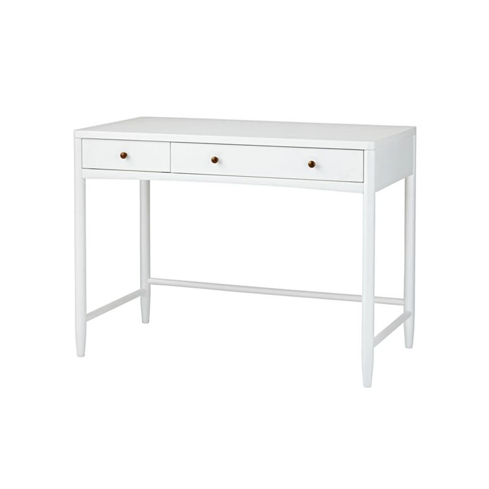 Hampshire White Wood 2-Drawer Kids Desk