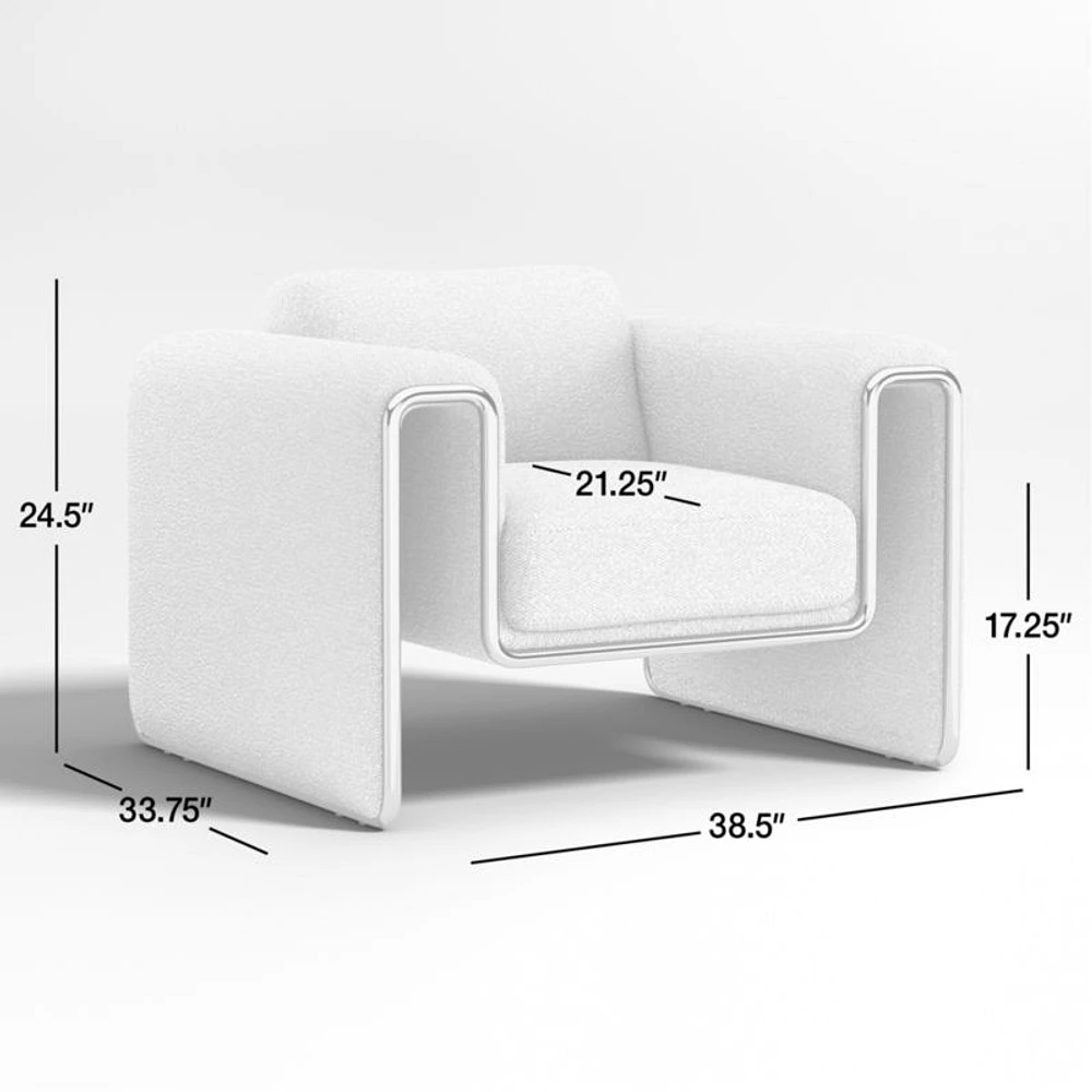 Dessau Boucle Accent Chair with Chrome Frame
