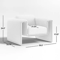 Dessau Boucle Accent Chair with Chrome Frame