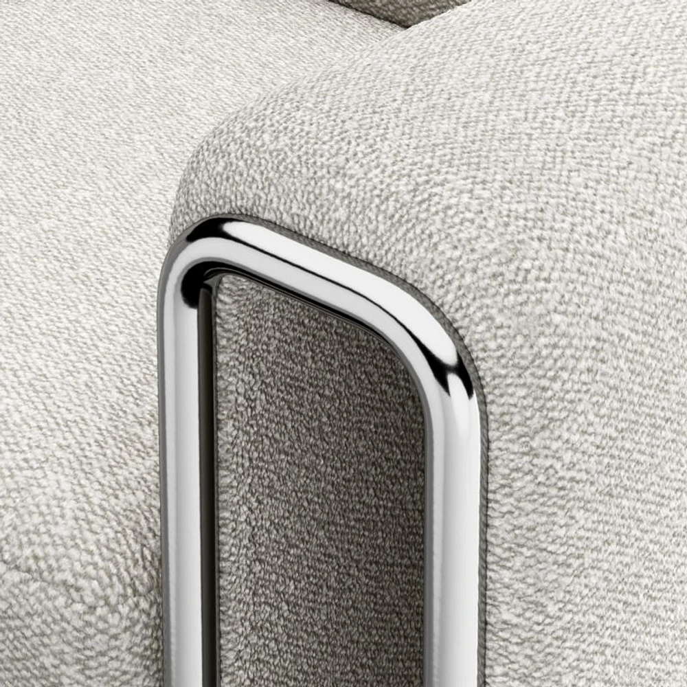 Dessau Boucle Accent Chair with Chrome Frame