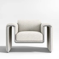 Dessau Boucle Accent Chair with Chrome Frame