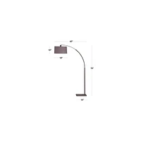 Dexter Arc Floor Lamp with Grey Shade