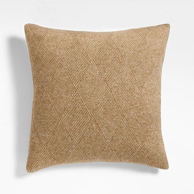 Diamond Knit 20x20 Camel Tan Throw Pillow Cover