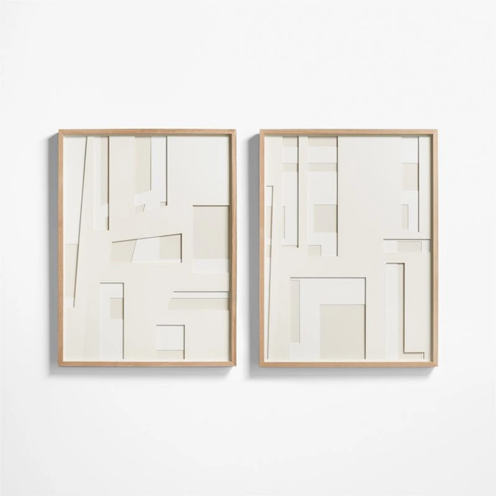 "Dimension I" Framed Hand-Cut Paper Wall Art 30"x 40" by Coup d'Esprit