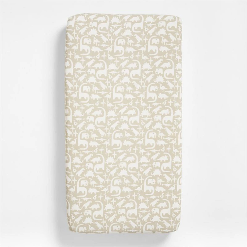 Stay Cool Dino Tower Organic Cotton Baby Crib Fitted Sheet