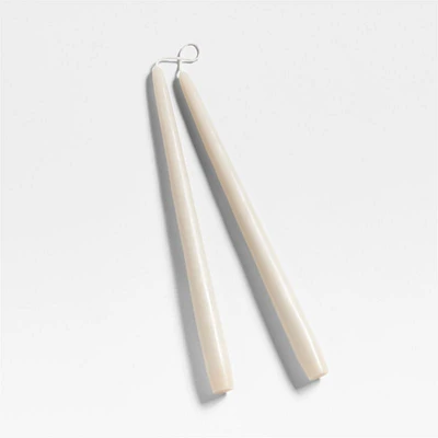 Dipped Oat Off-White Taper Candles 12", Set of 2