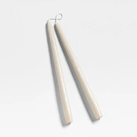 Dipped Oat Off-White Taper Candles 12", Set of 2