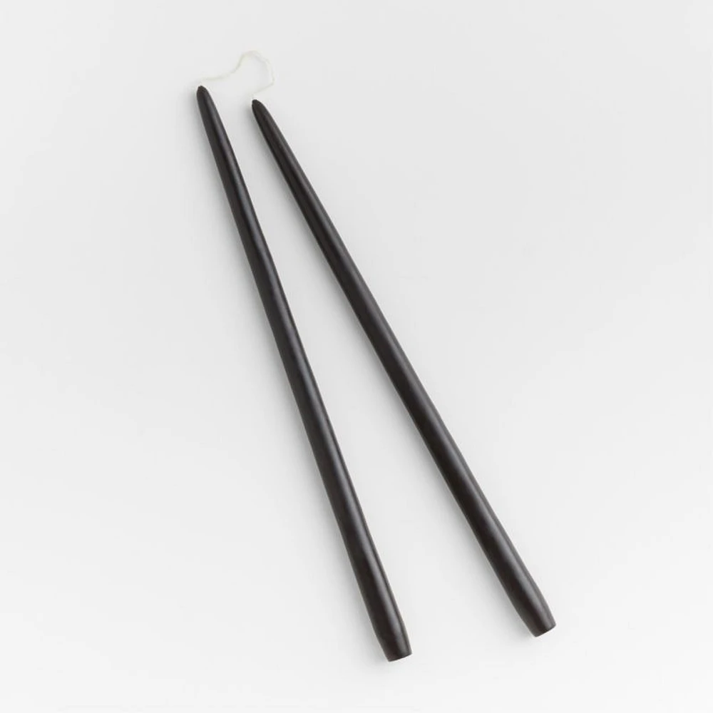 Black Dipped Taper Candles 18", Set of 2
