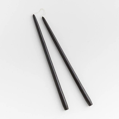 Black Dipped Taper Candles 18", Set of 2