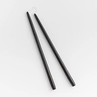 Black Dipped Taper Candles 18", Set of 2